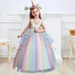 Robe Princesse Licorne Fille 6 Robe Princesse Licorne Fille -Promos Parurelle Boutique Deguisement princesse licorne 1