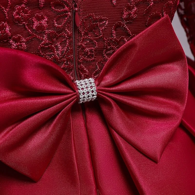 Robe Rouge Bordeaux Bébé Fille 3 Robe Rouge Bordeaux Bébé Fille – Image 3