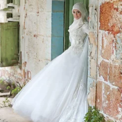 Robe De Mariée Princesse Pour Femme Voilée -Promos Parurelle Boutique H7aba935290df47da853f79931bb9aeaeO 1