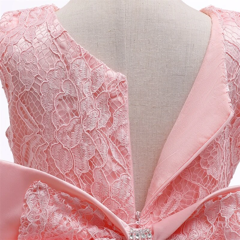 Robe Baptême Bébé Fille Rose 5 Robe Baptême Bébé Fille Rose – Image 5