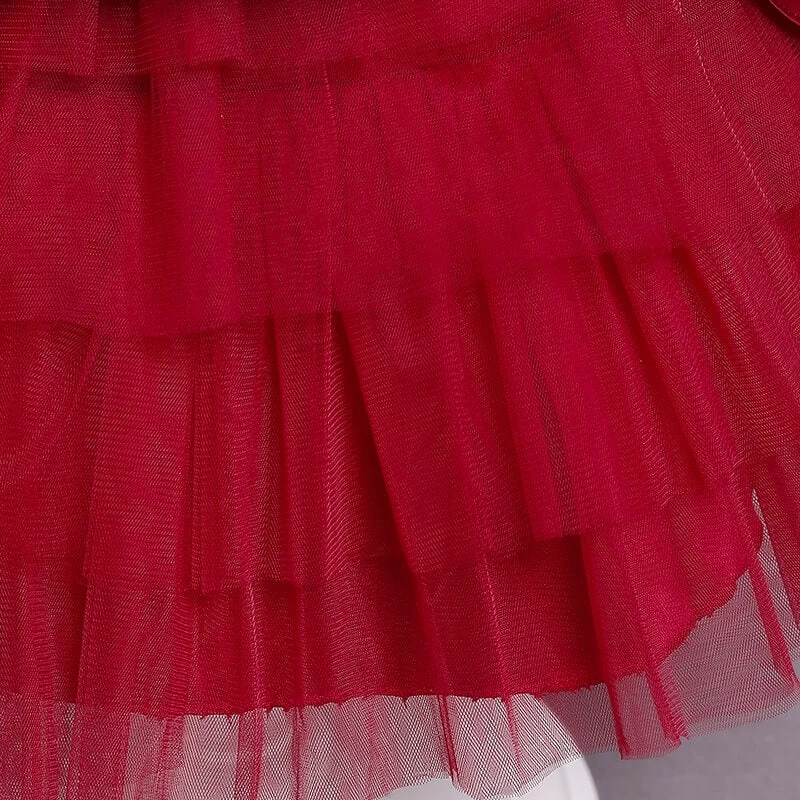 Robe Rouge Bordeaux Bébé Fille 5 Robe Rouge Bordeaux Bébé Fille – Image 5