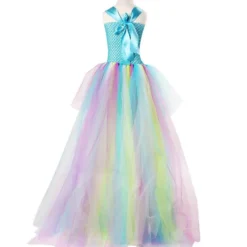 Robe Princesse Paon -Promos Parurelle Boutique Robe Tutu de f e d eau paon pour filles exquise tenue de bal violette Turquoise 2 1