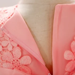 Robe Bébé Fille Rose Poudré 11 Robe Bébé Fille Rose Poudré -Promos Parurelle Boutique Robe de princesse en dentelle pour b b fille en Tulle motif floral pour bapt me 1