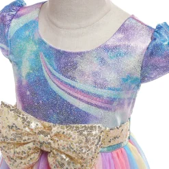 Robe Petite Fille Arc En Ciel -Promos Parurelle Boutique Robe princesse d t pour filles couleur arc en ciel Design en maille manches courtes paillettes