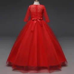 Robe Rouge Princesse Manche Longue -Promos Parurelle Boutique Robe princesse manches longues pour filles tenue l gante motif floral pour adolescentes v tements de