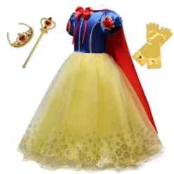 Robe De Princesse Fille Blanche Neige -Promos Parurelle Boutique RobePrincesseBlancheNeige 1
