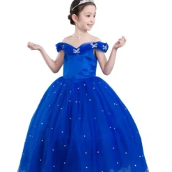Robe Princesse Fille Bleu Roi