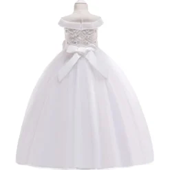 Robe Princesse Demoiselle D'honneur Fille -Promos Parurelle Boutique blanc2