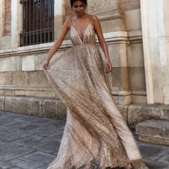 Robe Bal De Promo Paillettes -Promos Parurelle Boutique robe bal de promo scintillante