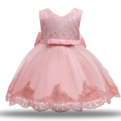 Robe Baptême Bébé Fille Rose