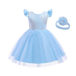 Robe Bébé Fille Cérémonie Bleu