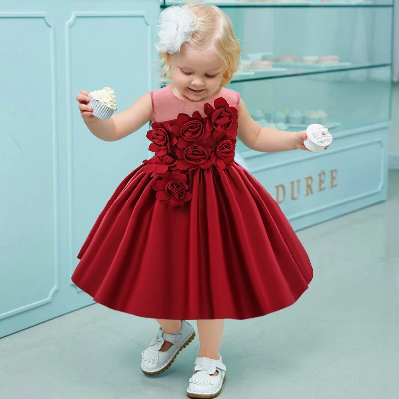 Robe Bébé Fille Cérémonie Rouge 1 Robe Bébé Fille Cérémonie Rouge