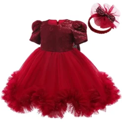 Robe Cérémonie Bébé Rouge -Promos Parurelle Boutique robe bebe rouge bapteme