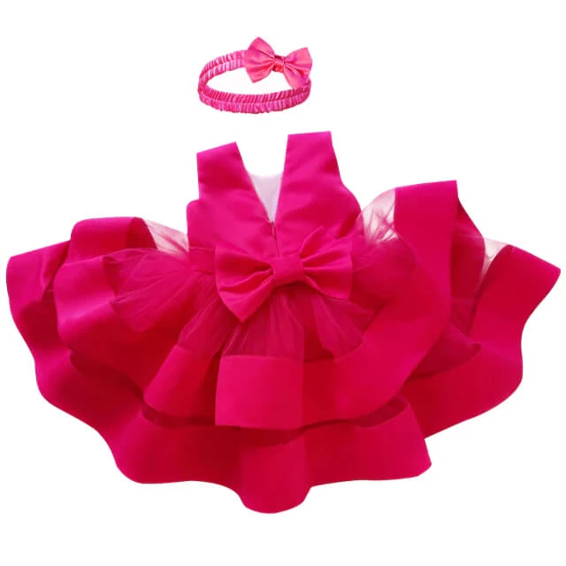 Robe Princesse Rouge Bébé 2 Robe Princesse Rouge Bébé – Image 2