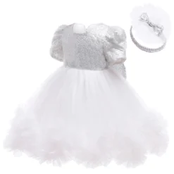 Robe Bébé Tulle Blanc -Promos Parurelle Boutique robe blanche tulle