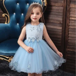 Robe Bleu Princesse Tulle