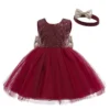 Robe Bordeaux Bébé Fille