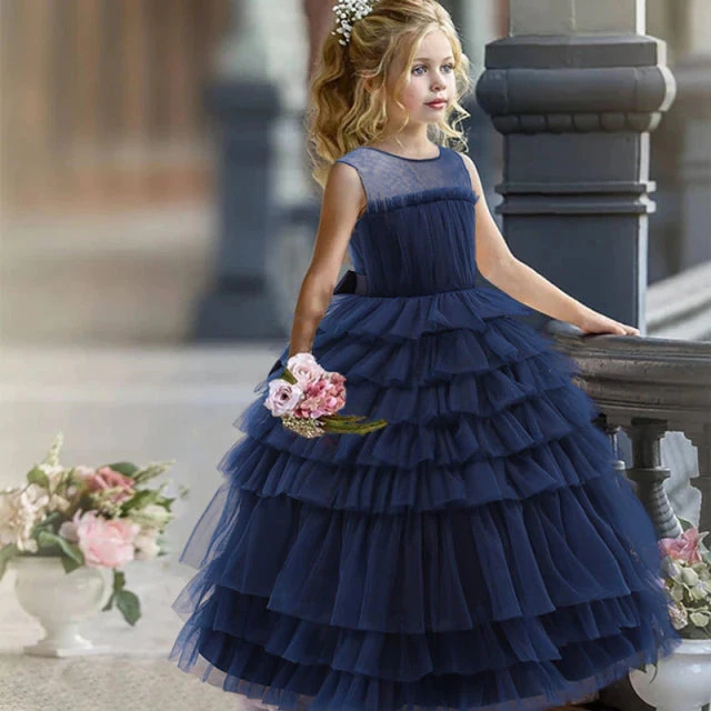 Robe Cérémonie Fille Bleu Nuit 1 Robe Cérémonie Fille Bleu Nuit