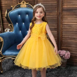 Robe Princesse Jaune -Promos Parurelle Boutique robe de princesse jaune fille
