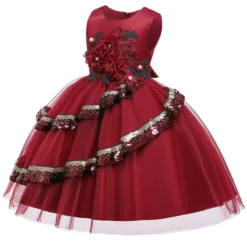 Robe Princesse Bordeaux -Promos Parurelle Boutique robe fille bordeaux