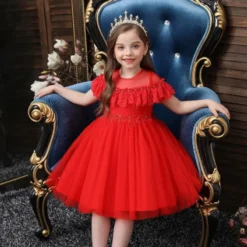 Robe Princesse Coquelicot -Promos Parurelle Boutique robe princesse rouge petite fille