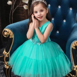 Robe Princesse Turquoise -Promos Parurelle Boutique robe turquoise fille