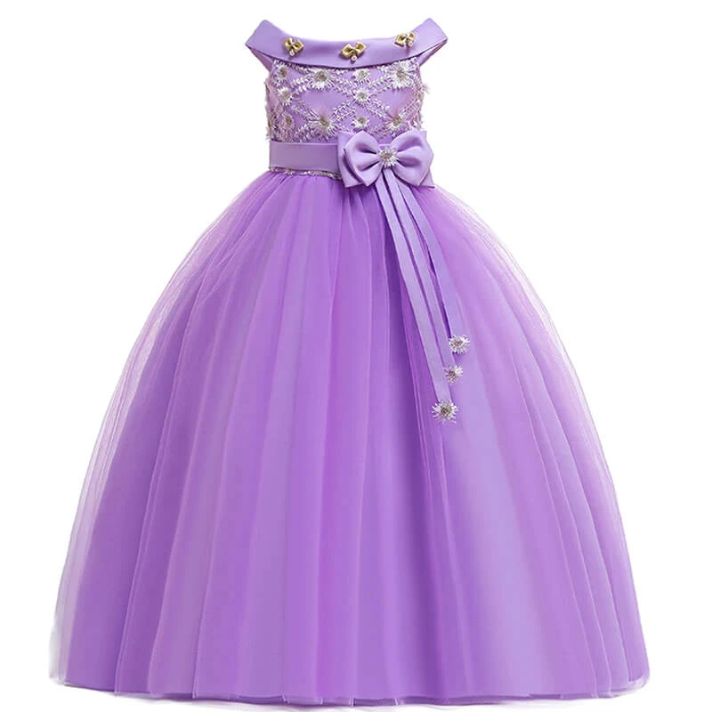Robe Fille D'Honneur Violette 2 Robe Fille D'Honneur Violette – Image 2