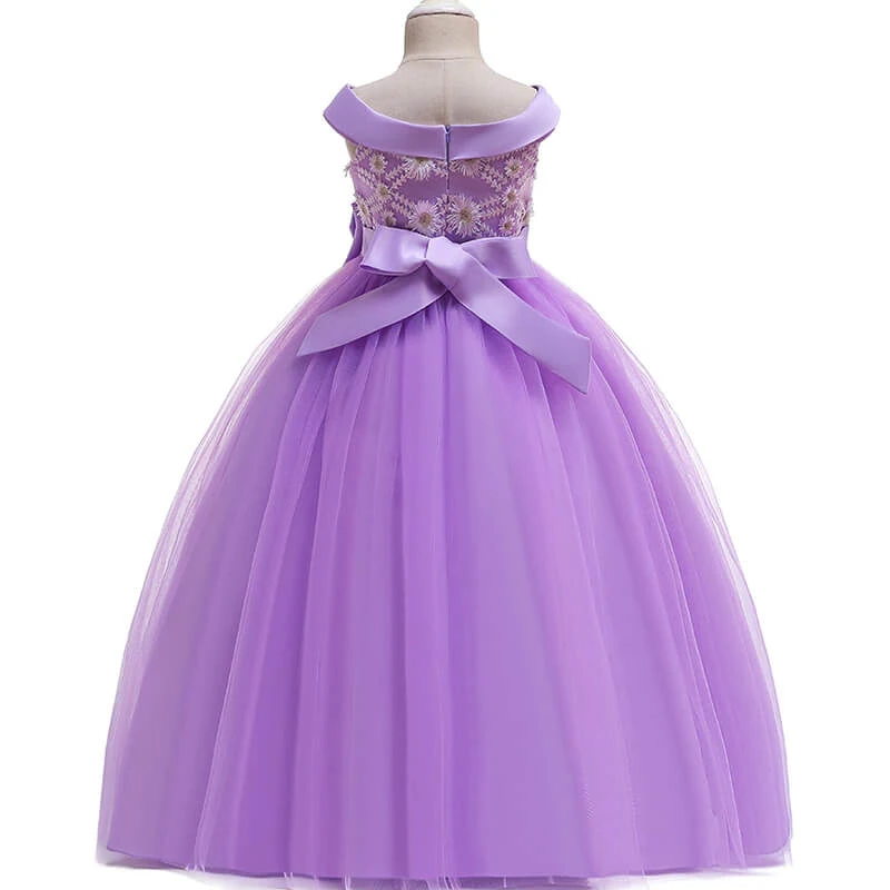 Robe Fille D'Honneur Violette 3 Robe Fille D'Honneur Violette – Image 3